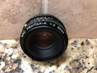 Vintage Smc Pentax - A 1:2 50mm Camera Lens