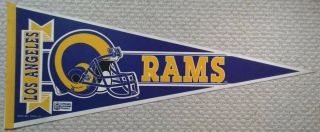 La Los Angeles Rams Full Size Nfl Football Pennant Early 90s