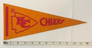 Vintage Kansas City Chiefs 1960 - 70’s Official Nfl Miniature Pennant Usa 5 X 12”