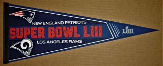 Bowl 53 Liii Los Angeles Rams Vs England Patriots Dueling Nfl Pennant