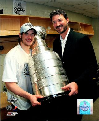 2009 Pittsburgh Penguins Sidney Crosby & Mario Lemieux Stanley Cup Photo
