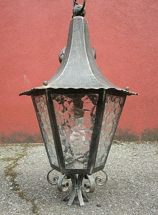 Vintage Victorian Outside Wall Coach Style Lamp Lantern Light Shade Metal Glass