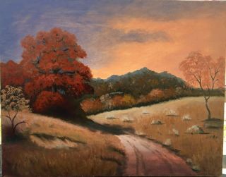 Vintage Fall/autumn Landscape Oil Painting - Unsigned