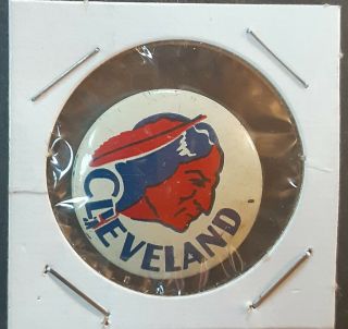 1940s/1950 American Nut & Chocolate Co Pinback Button Cleveland Indians Baseball
