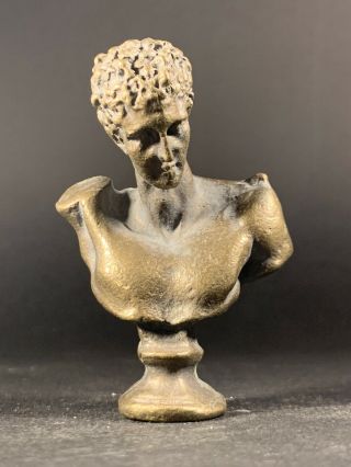 Ancient Roman Solid Bronze Bust Of Emperor / God - Stunning Detail Circa 0 - 400ad