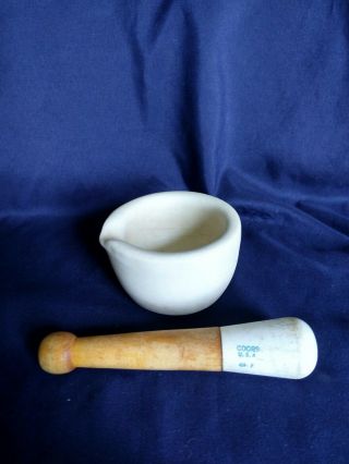 Vintage Small Porcelain Coors Usa Mortar And Pestle