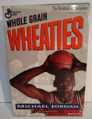 Michael Jordan Wheaties Silver Cereal Box.  Collectors Edition 1993 Bull