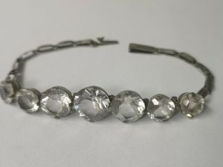 Vintage Antique Art Deco (sterling Silver) Crystal Open Back Bezel.