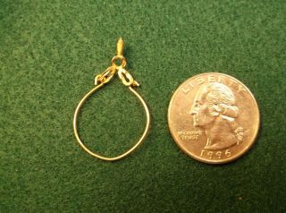 Pretty Older Vtg Antique? Dainty 14k Yellow Gold Pendant With Charm Dangle Ring