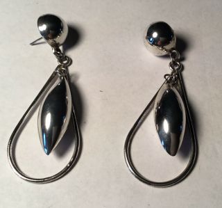 Vintage Taxco Mexico Tc - 83 Sterling Silver 925 Earrings