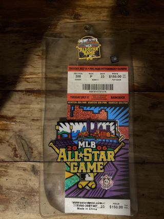2006 Mlb All Star Game Ticket With Pin And Protector