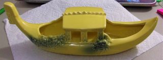 Vintage 1955 Mccoy Usa Pottery Yellow Gondola Planter -