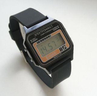 Elektronika 5 29367 Chrono Melody Alarm Soviet Digital Watch Aluminium Case