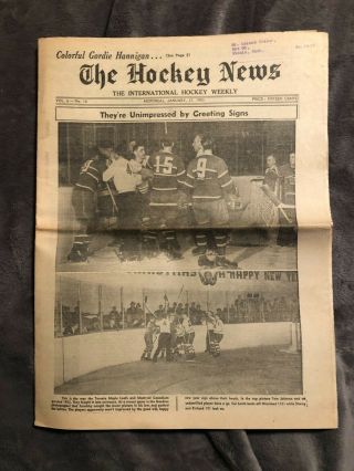 1953 The Hockey News: Jan 17,  Vol 6 No 16,  Mont / Tor On Cover,  Nhl,  Ahl,  Pcl,
