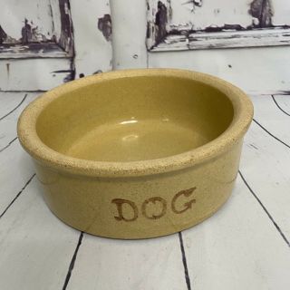Vintage Roseville Dog Bowl Beige Clay Bowl Crock R.  R.  P.  Co.  U.  S.  A.  200 - 7