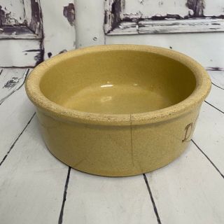 Vintage Roseville Dog Bowl Beige Clay Bowl Crock R.  R.  P.  CO.  U.  S.  A.  200 - 7 3