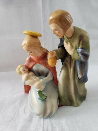 Vintage Goebel Holy Family Jesus Mary Joseph Figurine Colorful Porcelain