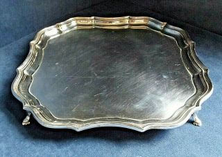 Large 14 " Silver Plated Georgian Style Salver Tray C1900