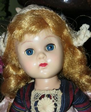 Vintage Vogue Ginny Doll Molded Lash Straight Leg Walker Red Hair Blue Eyes