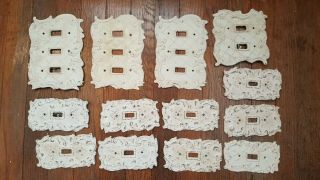 " Shabby Chic " Cast Iron Switch Plate Covers - Set Of 13