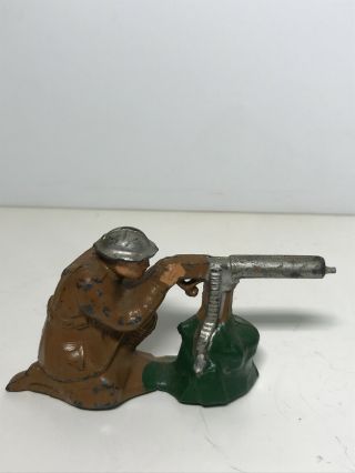 Vintage Barclay Manoil Metal Lead Toy Soldier Aiming Shooting Machine Gun 3