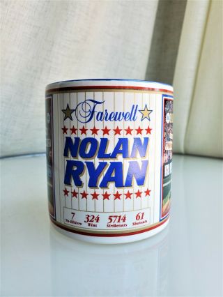 Vintage Sports Impressions Texas Rangers Nolan Ryan 1993 Farewell Coffee Mug