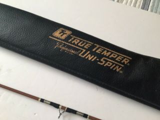 Vintage True Temper Professional Uni - Spin 63 Fishing Rod With Three Tips & Bag 3