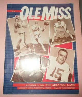 1989 Ole Miss Rebels Football Program Vs.  Arkansas - 9/23/1989 Game