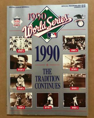1990 Mlb Baseball World Series Official Program Cincinnati Reds Vs Oakland A 