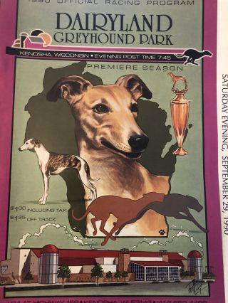 Dairyland Greyhound Program 9/29/90 Premiere Season