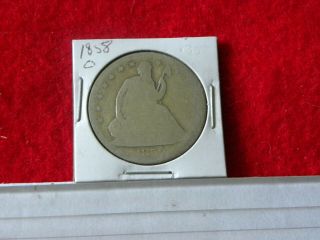 1858 - O Liberty Seated Half Dol.  - 50c - Vintage U.  S.  Silver Coin 1839 - 1891