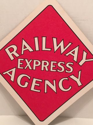 RAILROAD SIGN - RAILWAY EXPRESS AGENCY - Train Collectible 12” X 12” Cardboard 2