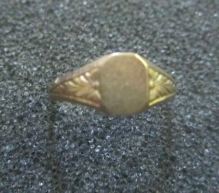 Antique Baby Infant Baptismal 10k Gold Signet Ring Vintage Size 0.  5