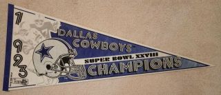 Dallas Cowboys Bowl Xxviii Champions Pennant Full Size Helmet 1993