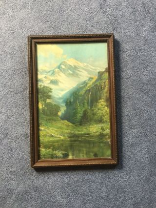Antique Framed Color Print Mountains Landscape Robert Atkinson Fox 18 X 12