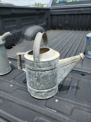 Vintage Metal Watering Can Galvanized
