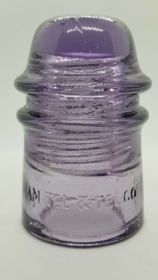 Antique Glass Insulator Lavender Purple Cd 121 At&t