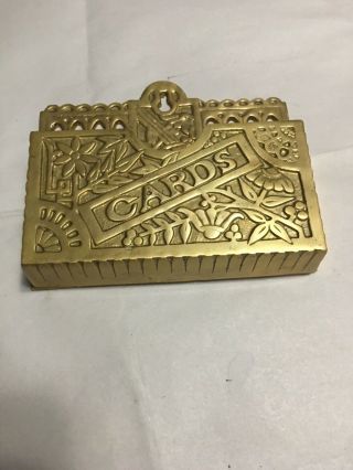 Vintage Style Ornate Brass Business Card Holder