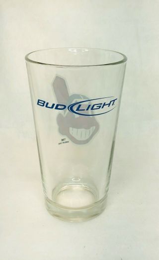 CLEVELAND INDIANS CHIEF WAHOO 2008 COLLECTIBLE DRINKING GLASS BUD LIGHT 2