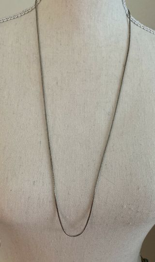 Vintage 30 Inch Silver Snake Chain Necklace Unmarked