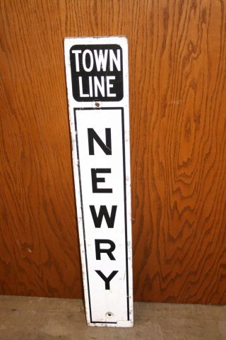 Vintage Road - Side Sign For Newry - A Small Town In The Western Mountains Of Maine