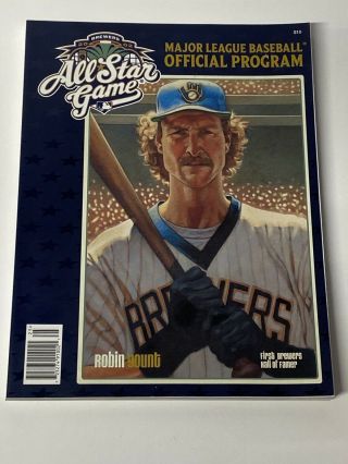 2002 Mlb Brewers Official All Star Game Program Robin Yount Hall Of Famer Cover