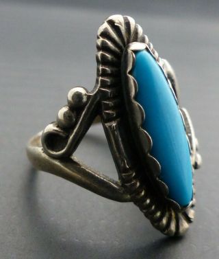 Vintage Navajo Bell Trading Post Turquoise Sterling Ring