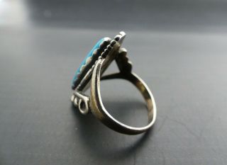 VINTAGE NAVAJO BELL TRADING POST TURQUOISE STERLING RING 2