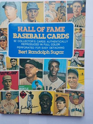 Hall Of Fame Baseball Cards (92) Reprint Book Issued In 1978 By Bert Sugar