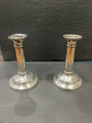 Antique Sterling Silver Candle Holders | Hallmark - 1930 | 192g