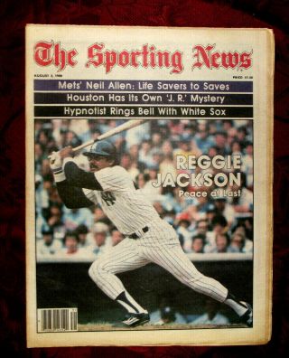 Sporting News Newspaper August 2 1980 Reggie Jackson York Yankees Mlb