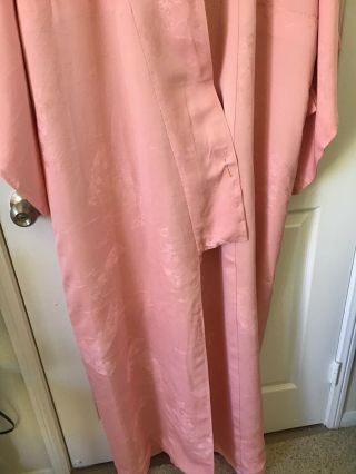 Vintage Pink Color Kimono Decorated With Flowers Patterns 1345