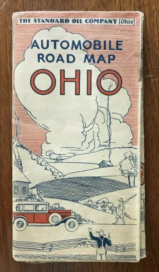 1929 Standard Oil Road Map Of Ohio - Sohio
