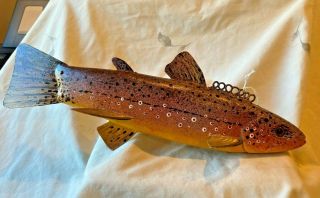 Minnesota Folk Art Kirk Schnitker Brown Trout Fish Decoy 2